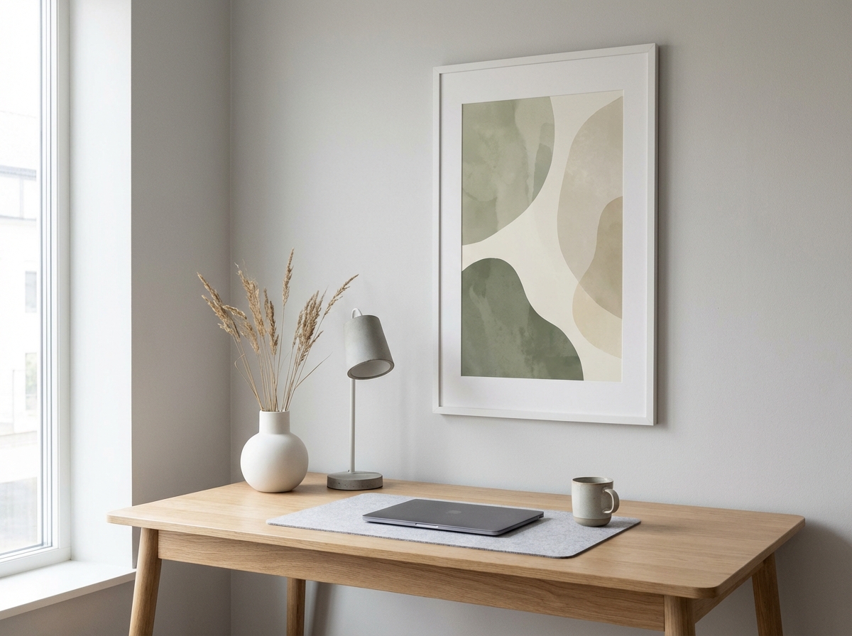 Art mural IA pour le design de bureau à domicile